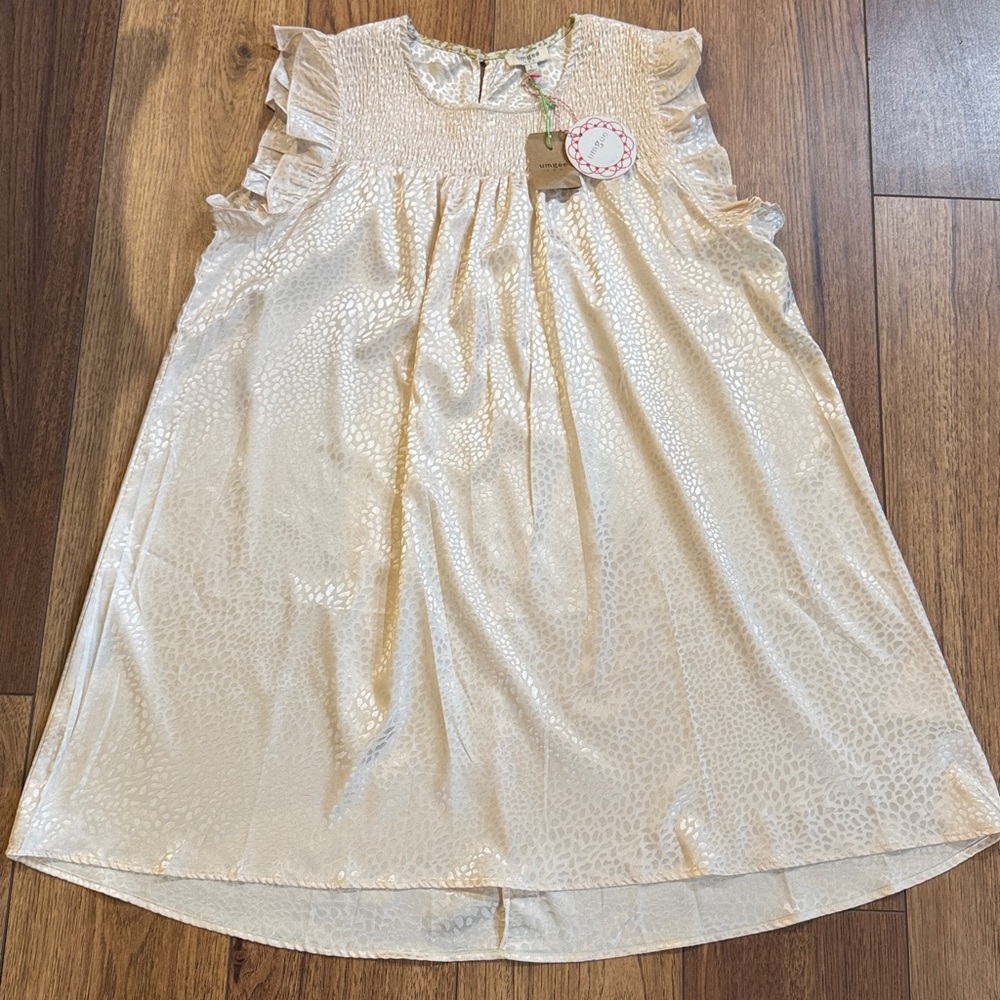 Umgee Cream Dress with Ruffle Accents